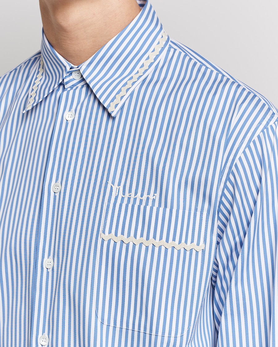 Herre | Skjorter | Marni | Striped Pocket Shirt Iris Blue