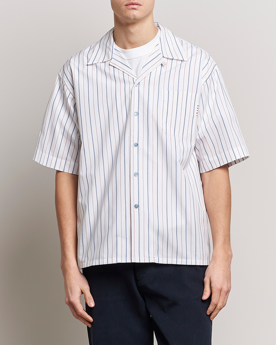 Herre | Marni | Marni | Striped Bowling Shirt Lily White