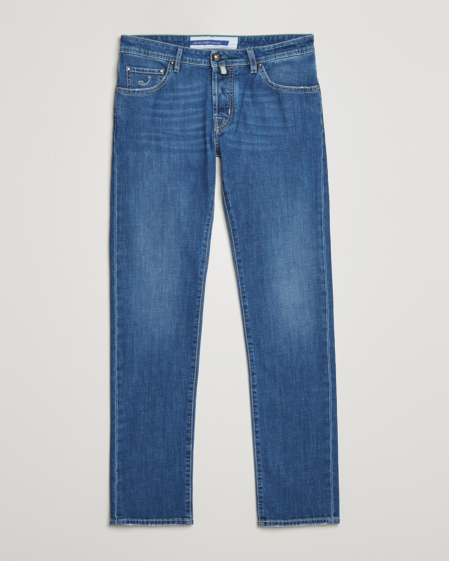 Herre | Jeans | Jacob Cohën | Nick Slim Fit Stretch Jeans Mid Light Blue