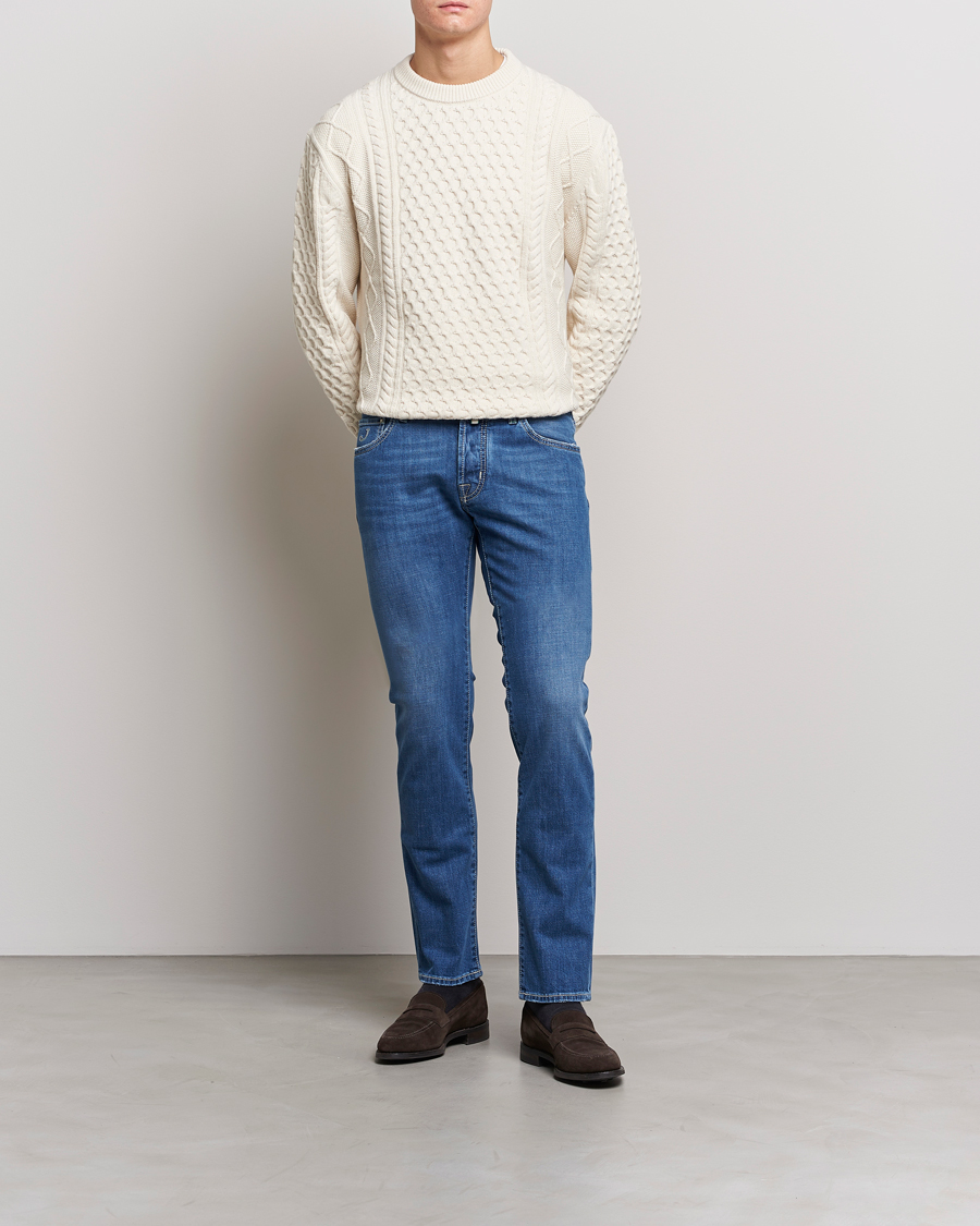 Herre | Jeans | Jacob Cohën | Nick Slim Fit Stretch Jeans Mid Light Blue