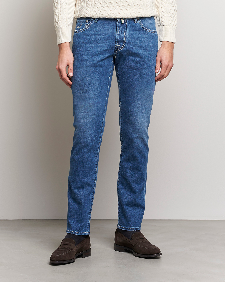 Herre | Jeans | Jacob Cohën | Nick Slim Fit Stretch Jeans Mid Light Blue