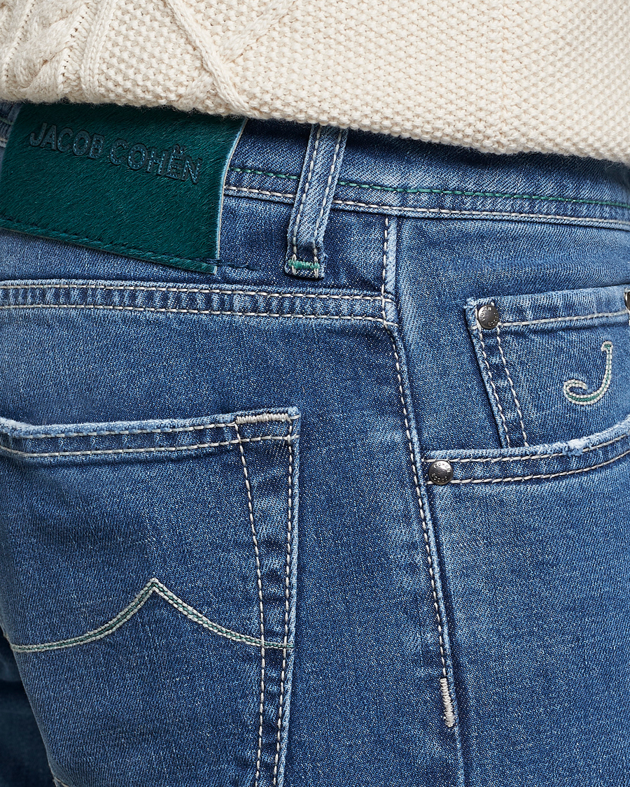 Herre | Jeans | Jacob Cohën | Nick Slim Fit Stretch Jeans Mid Light Blue