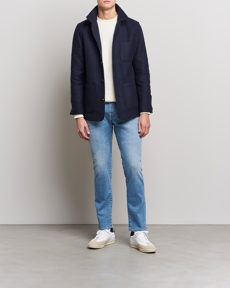 Herre | Jeans | Jacob Cohën | Nick Slim Fit Stretch Jeans Light Blue
