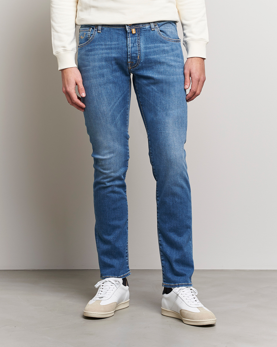 Herre | Jeans | Jacob Cohën | Nick Slim Fit Stretch Jeans Mid Blue