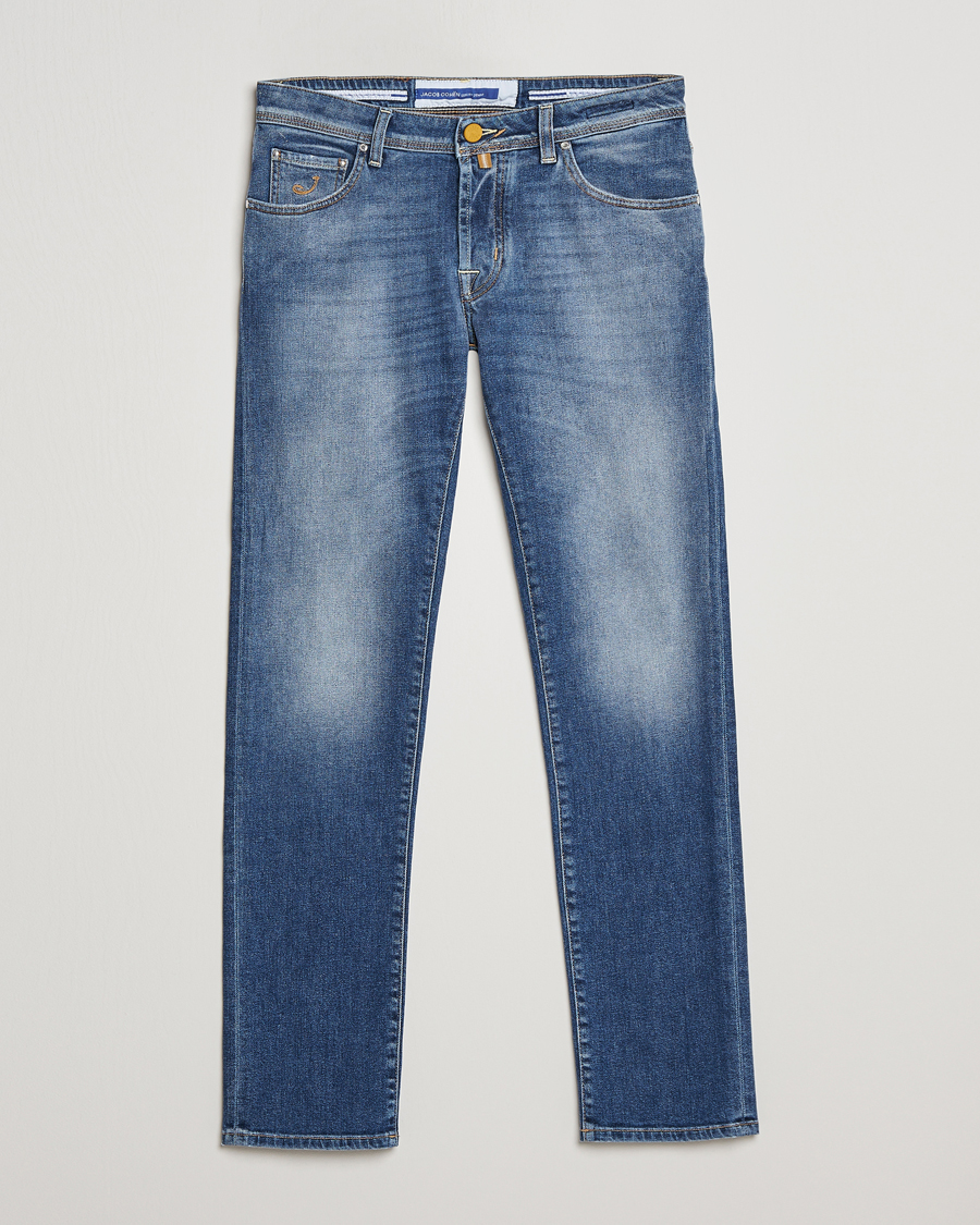 Herre | Jeans | Jacob Cohën | Nick Slim Fit Eco Friendly Stretch Jeans Mid Blue