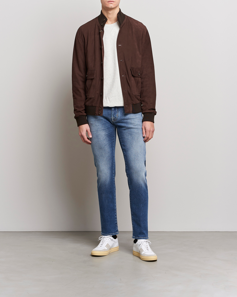 Herre | Jeans | Jacob Cohën | Nick Slim Fit Eco Friendly Stretch Jeans Mid Blue