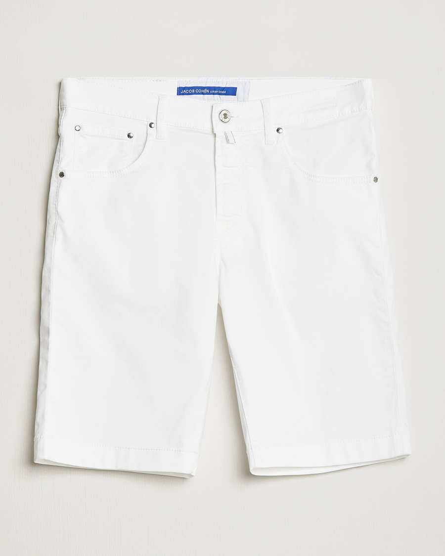 Herre | Shorts | Jacob Cohën | Nicolas Cotton Twill Shorts White