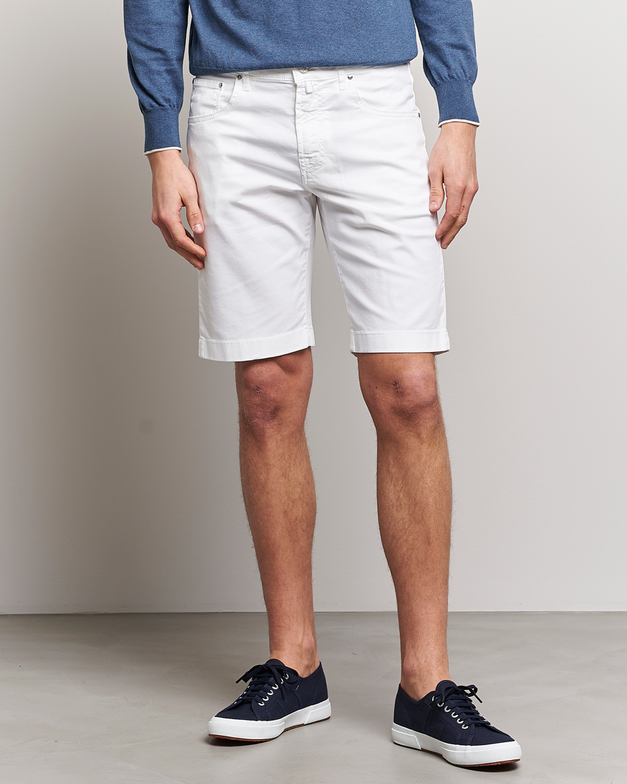 Herre |  | Jacob Cohën | Nicolas Cotton Twill Shorts White