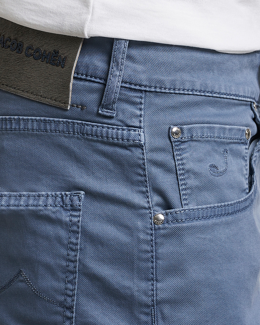 Herre | Shorts | Jacob Cohën | Nicolas Cotton Twill Shorts Blue Grey