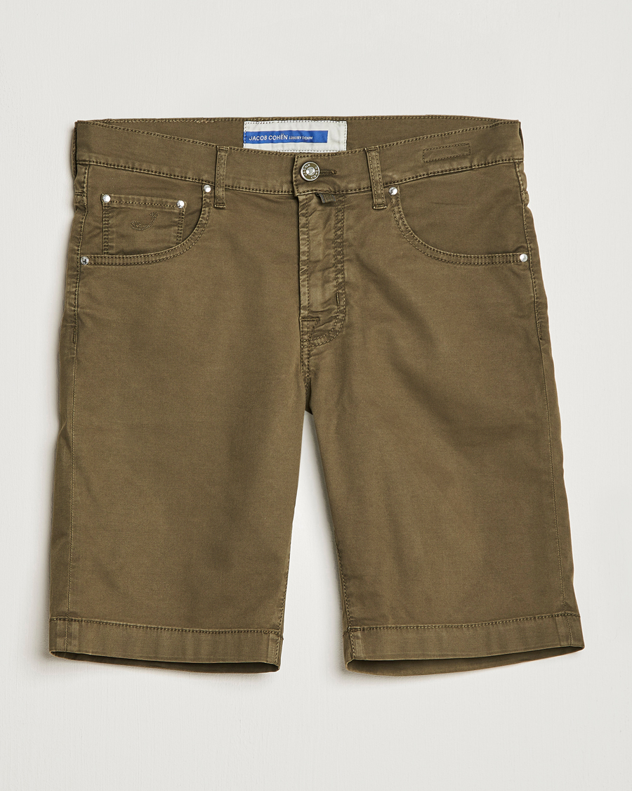 Herre | Shorts | Jacob Cohën | Nicolas Cotton Twill Shorts Olive