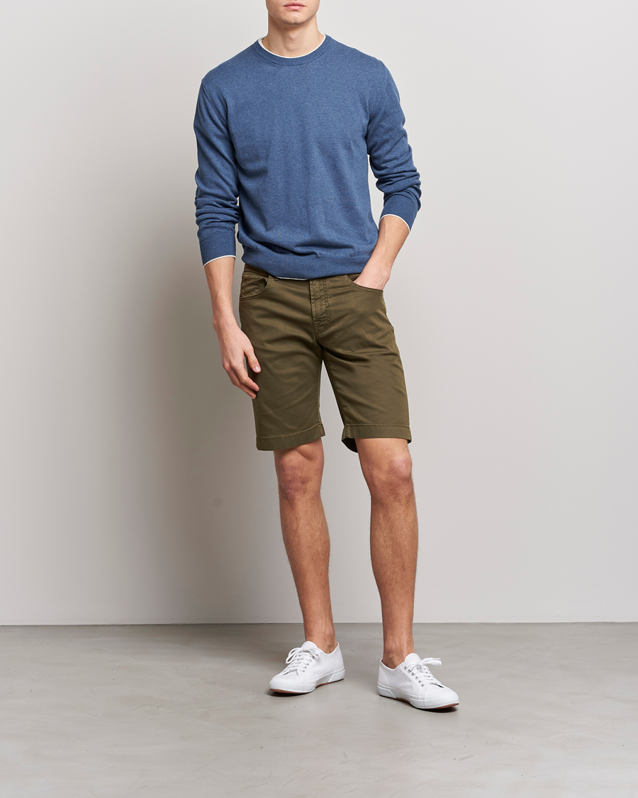 Herre | Shorts | Jacob Cohën | Nicolas Cotton Twill Shorts Olive
