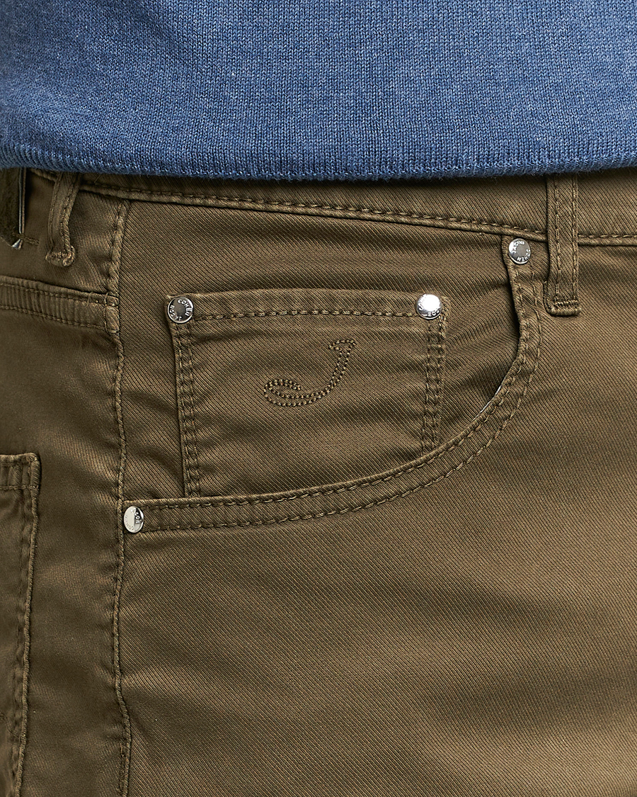 Herre | Shorts | Jacob Cohën | Nicolas Cotton Twill Shorts Olive