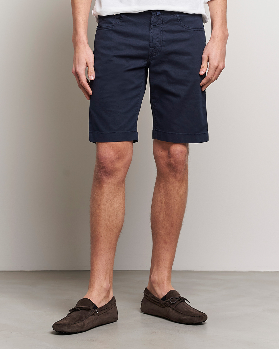 Herre | Shorts | Jacob Cohën | Nicolas Cotton Twill Shorts Navy