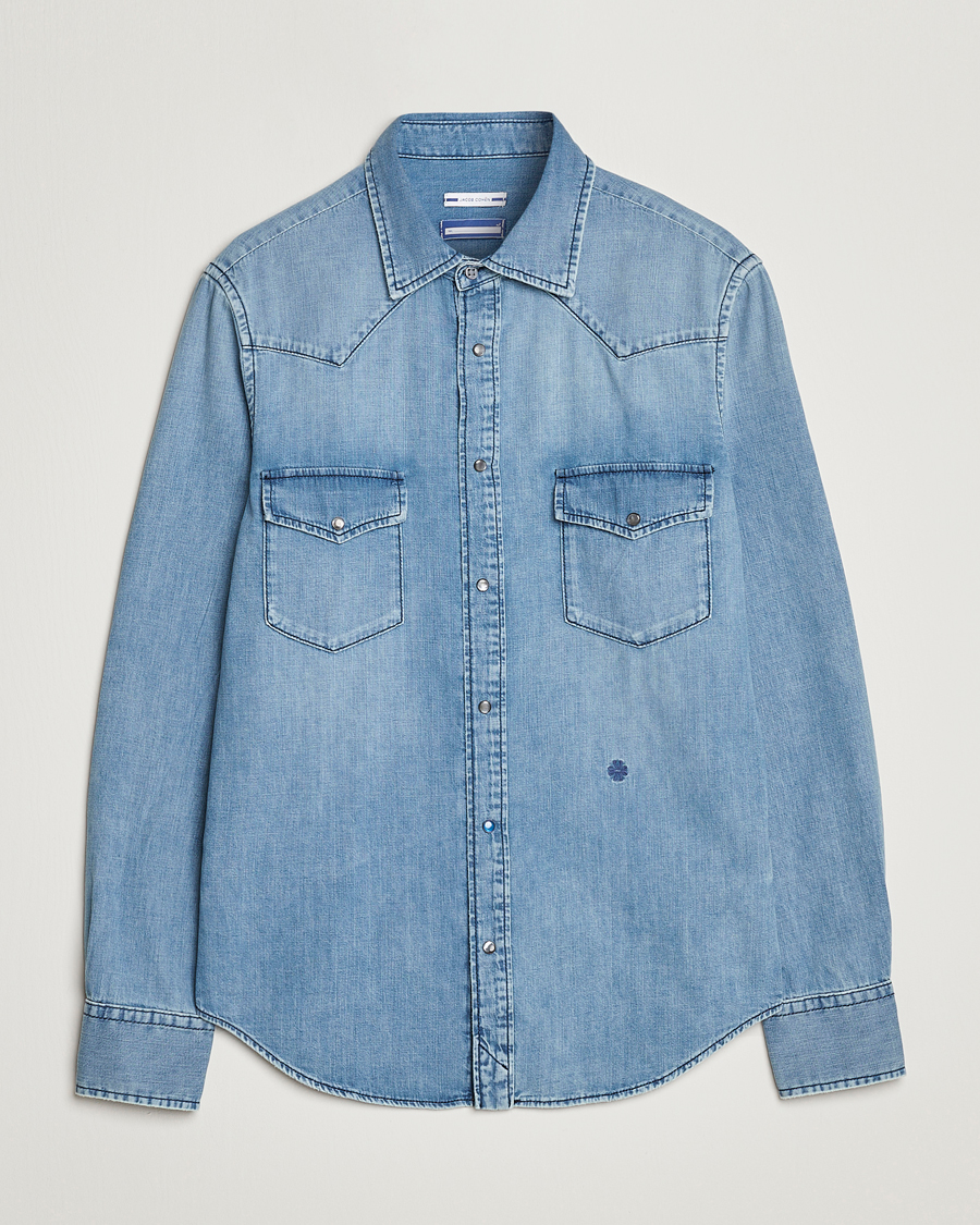 Herre | Skjorter | Jacob Cohën | Western Denim Shirt Light Blue