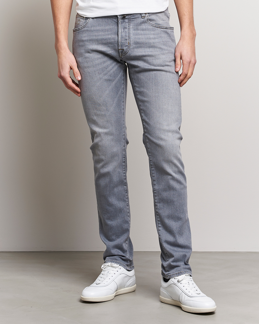 Herre | Jeans | Jacob Cohën | Nick Slim Fit Stretch Jeans Light Grey