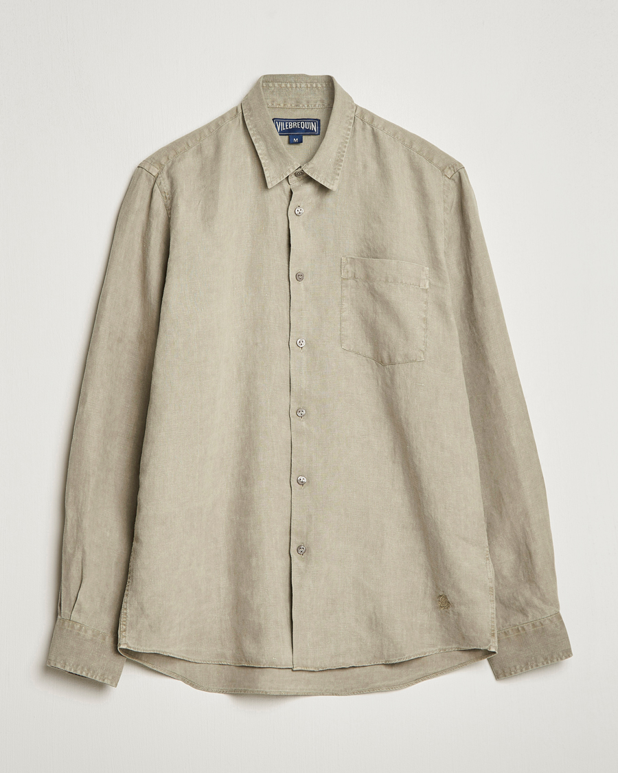 Herre | Skjorter | Vilebrequin | Caroubis Linen Shirt Ecalyptus