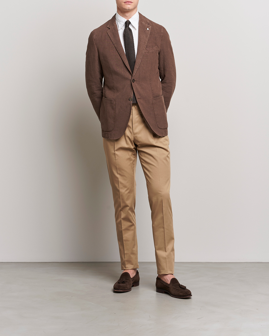 Herre | Dressjakker | L.B.M. 1911 | Jack Regular Fit Linen Blazer Brown