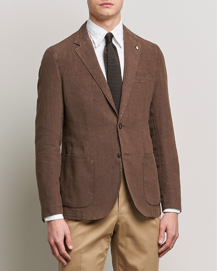 Herre | Dressjakker | L.B.M. 1911 | Jack Regular Fit Linen Blazer Brown