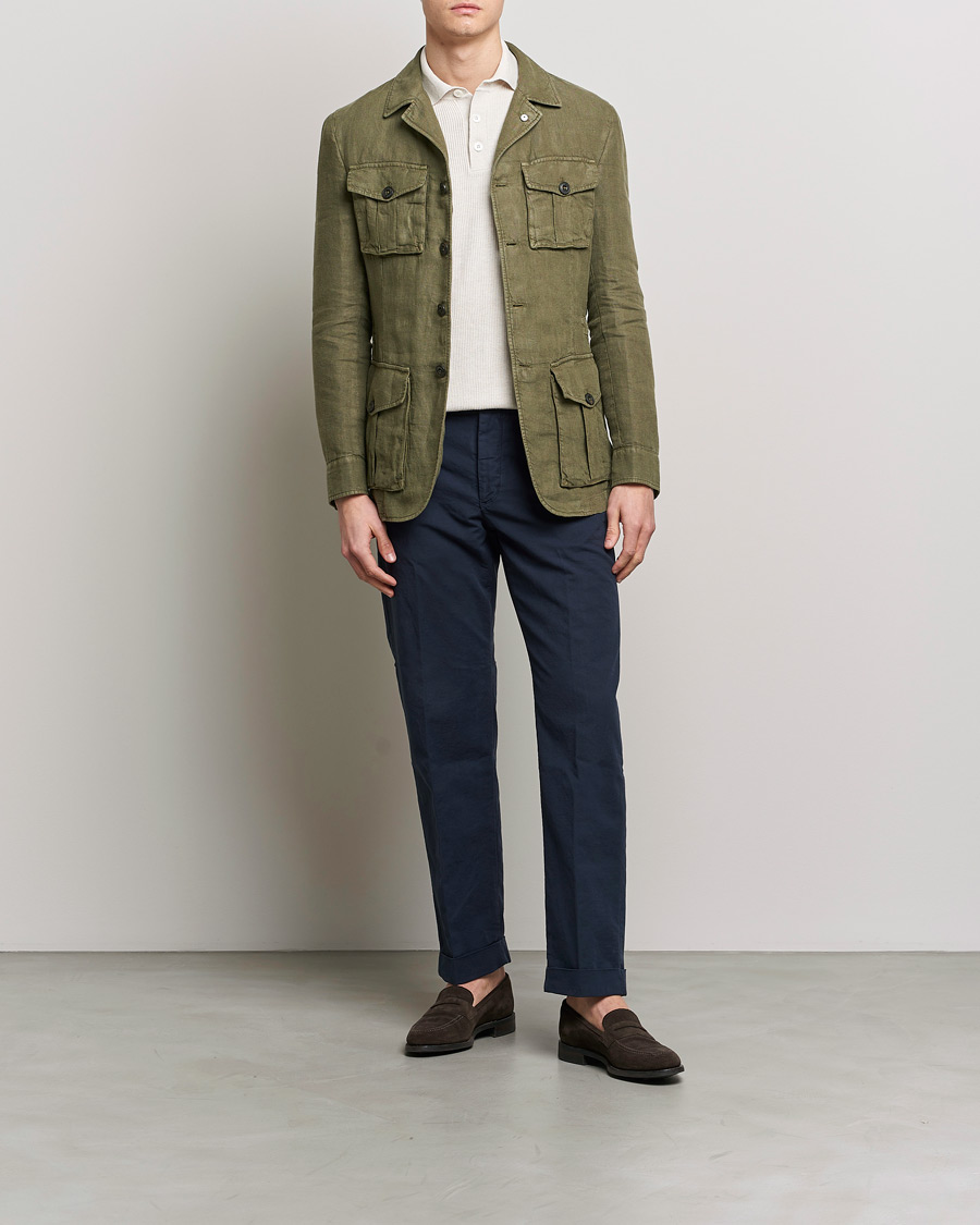 Herre | Dressjakker | L.B.M. 1911 | Linen Safari Jacket Olive
