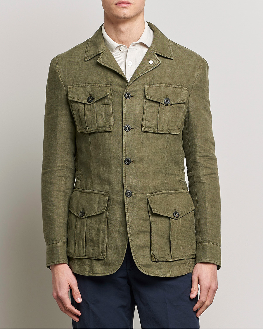 Herre | Dressjakker | L.B.M. 1911 | Linen Safari Jacket Olive