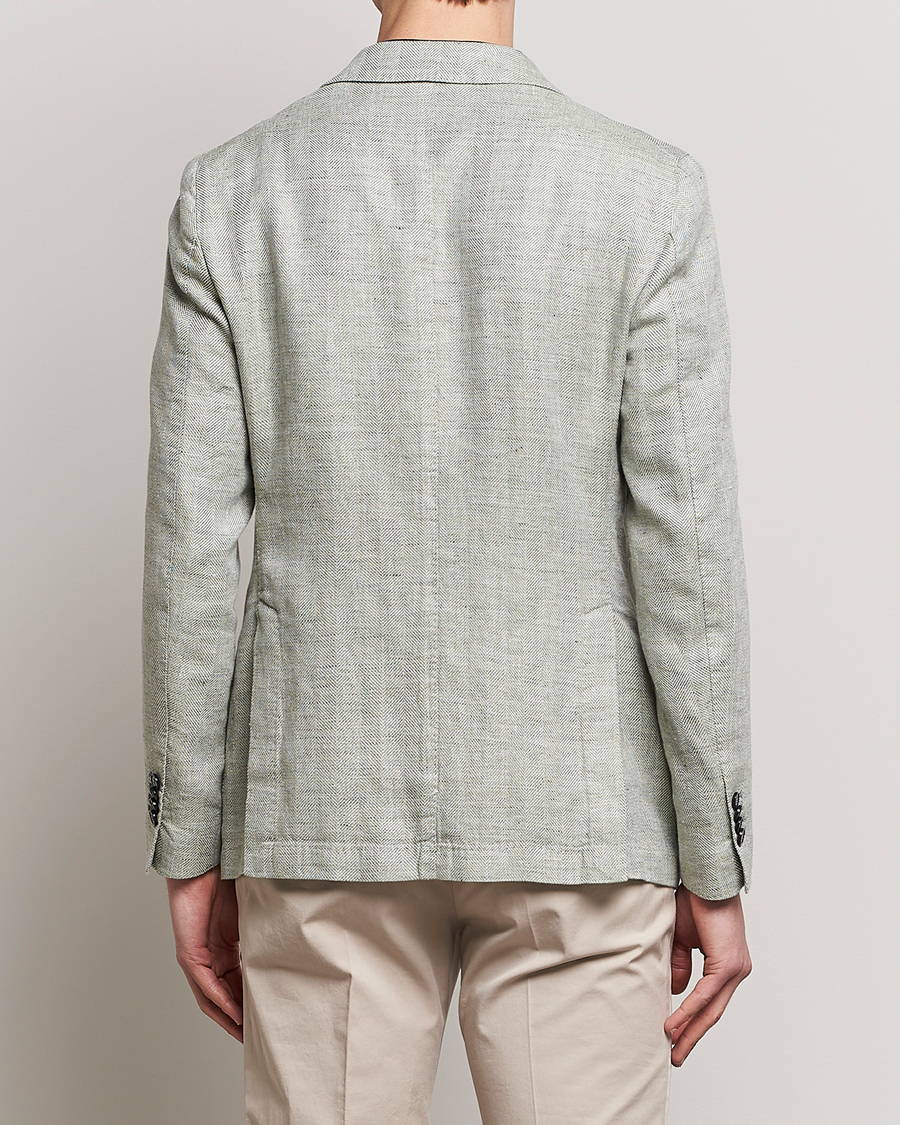 Herre | Dressjakker | L.B.M. 1911 | Jack Regular Fit Herringbone Linen Blazer Pistachio