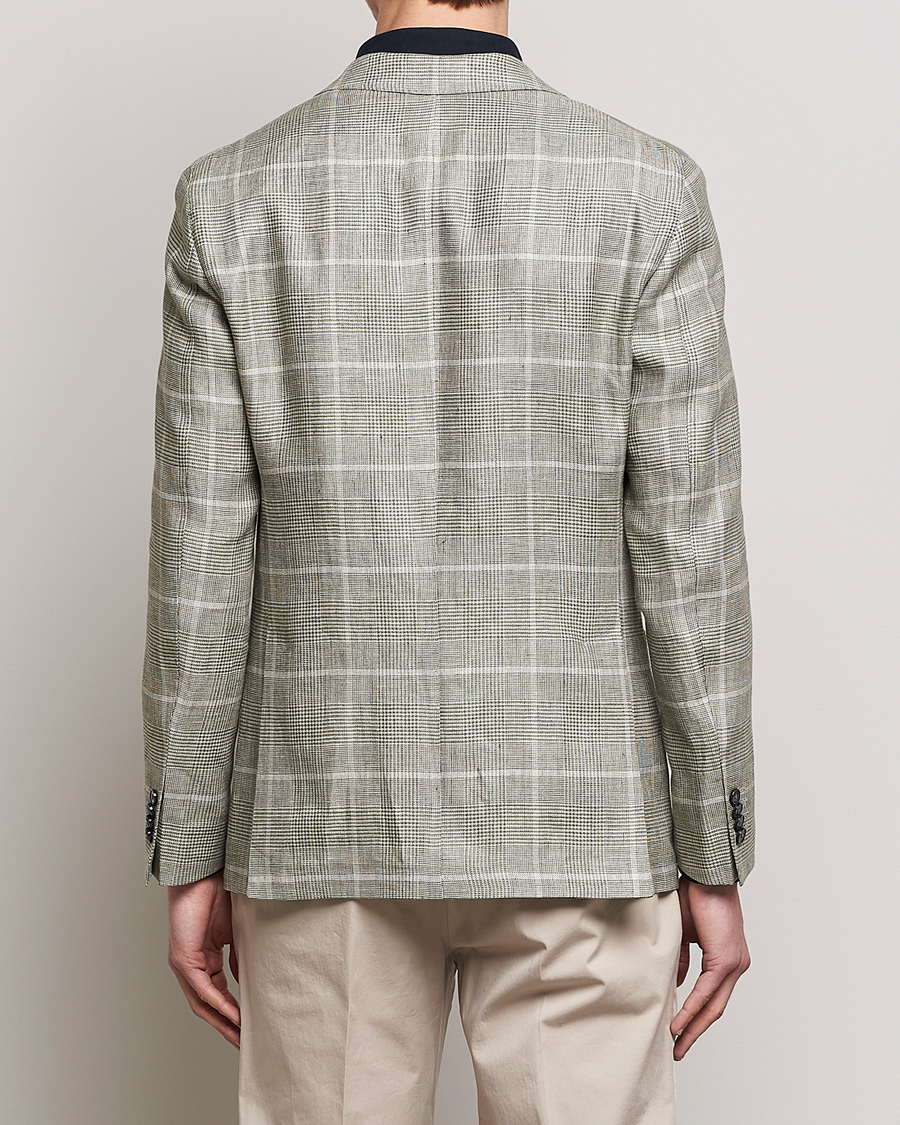 Herre | Dressjakker | L.B.M. 1911 | Jack Regular Fit Prince of Wales Linen Blazer Green