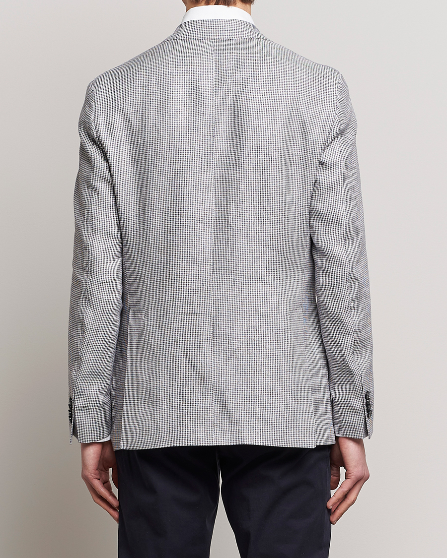 Herre | Dressjakker | L.B.M. 1911 | Jack Regular Fit Houndstooth Linen Blazer Grey