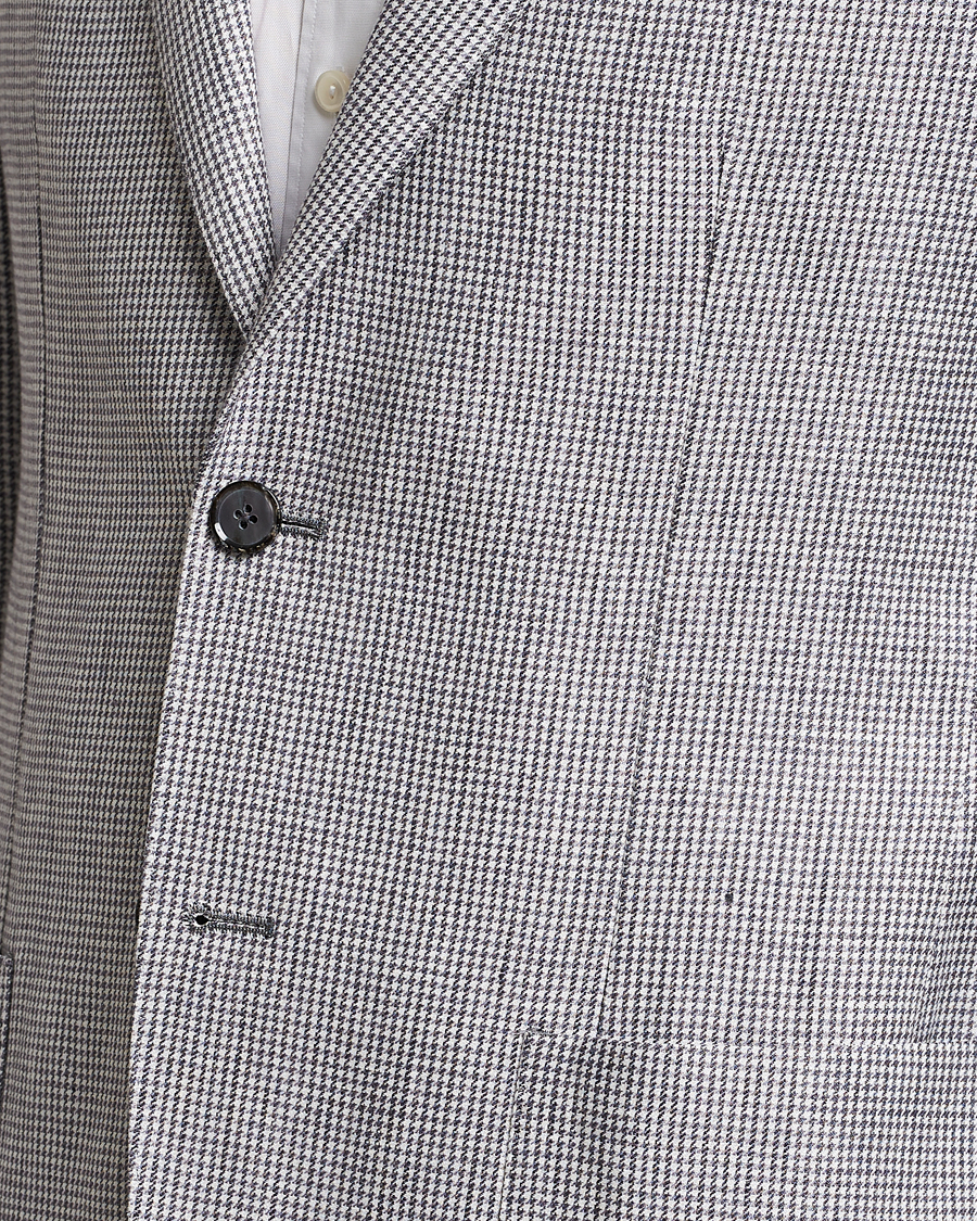 Herre | Dressjakker | L.B.M. 1911 | Jack Regular Fit Houndstooth Linen Blazer Grey