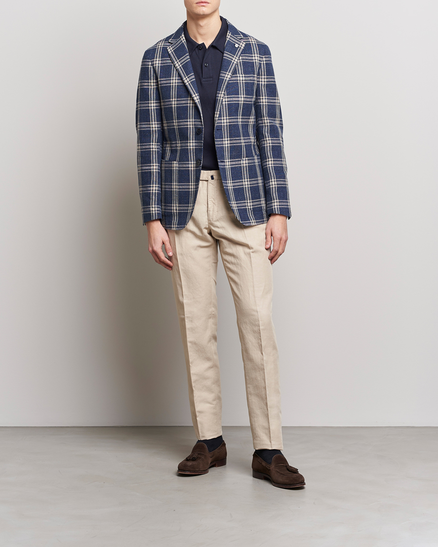 Herre | Dressjakker | L.B.M. 1911 | Jack Regular Fit Checked Cotton Blazer Blue