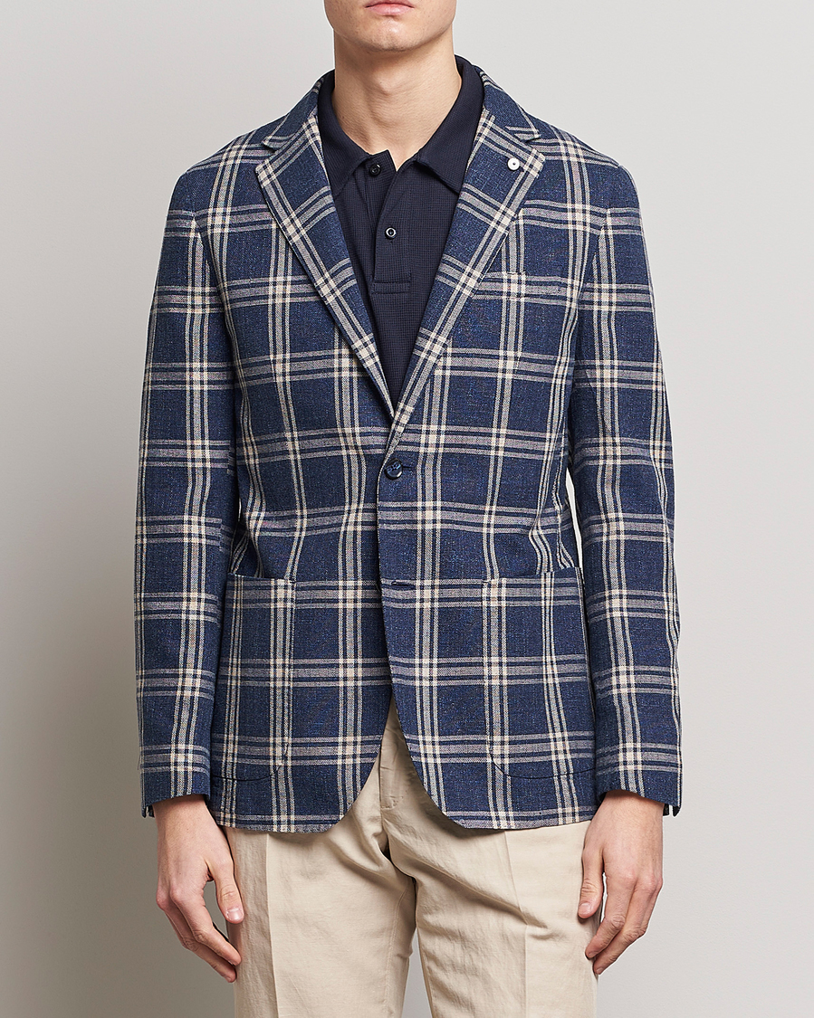 Herre |  | L.B.M. 1911 | Jack Regular Fit Checked Cotton Blazer Blue