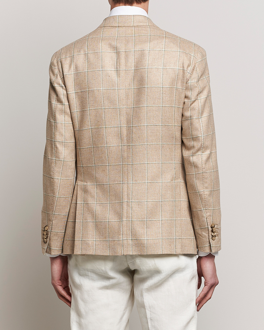 Herre | Dressjakker | L.B.M. 1911 | Jack Regular Fit Windowpane Wool/Silk Blazer Olive