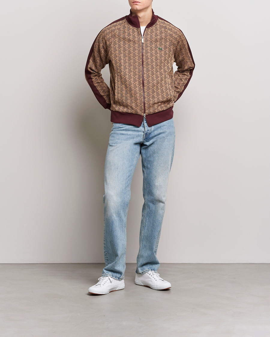 Herre | Gensere | Lacoste | Monogram Zip Sweatshirt Viennese/Expresso