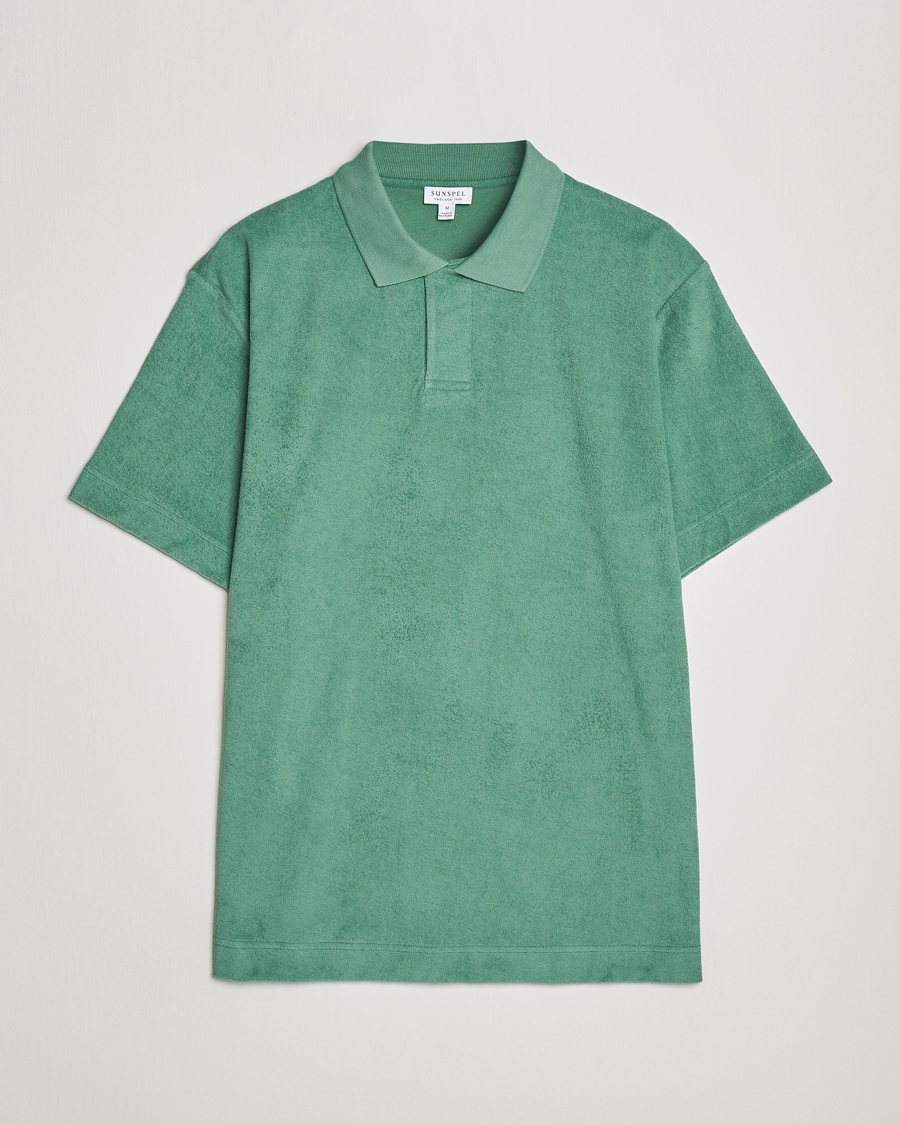 Herre | Pikéer | Sunspel | Towelling Polo Shirt Thyme Green