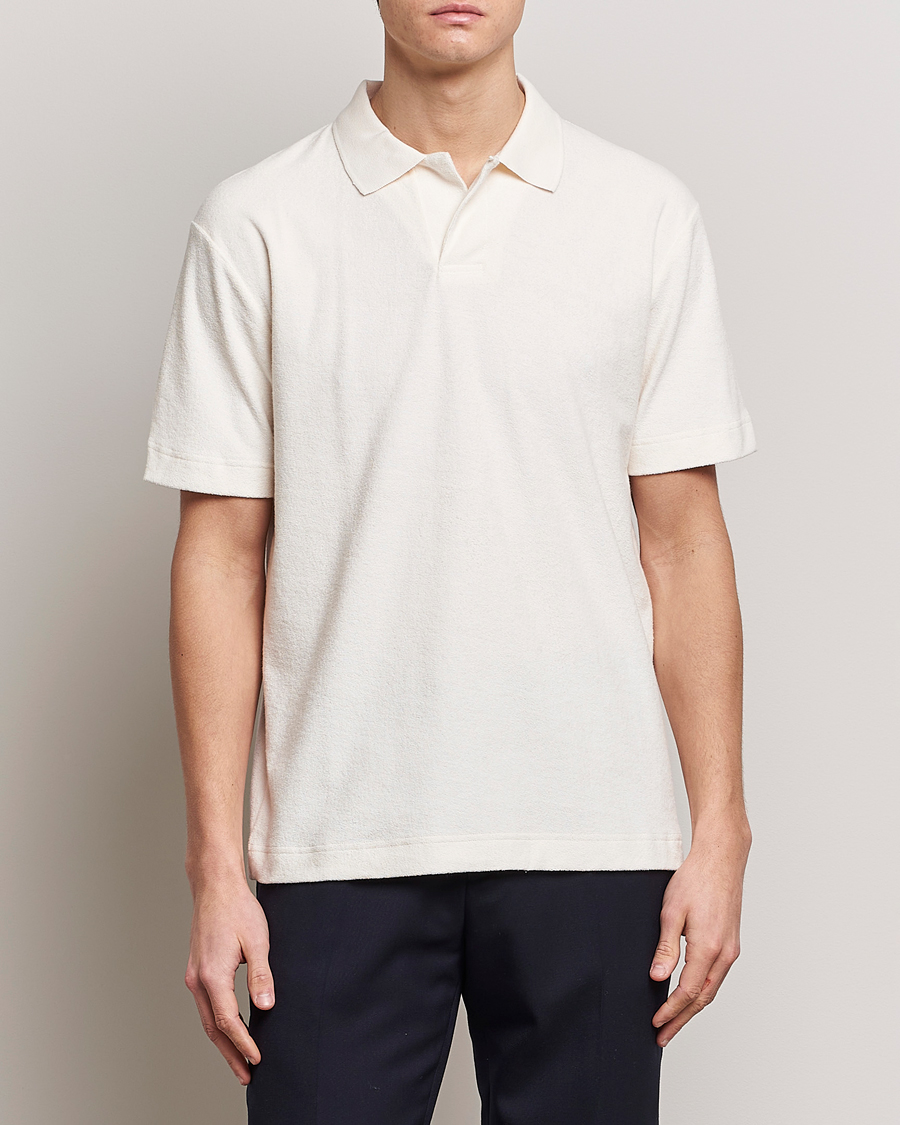 Herre | Terry | Sunspel | Towelling Polo Shirt Archive White