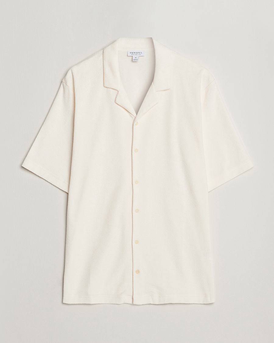 Herre | | Sunspel | Towelling Camp Collar Shirt Archive White