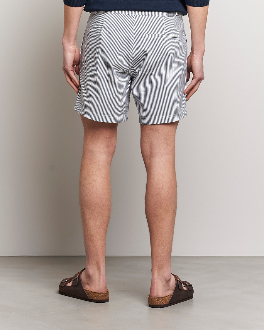 Herre | Badeshorts | Sunspel | Striped Tailored Swimshorts Navy/White