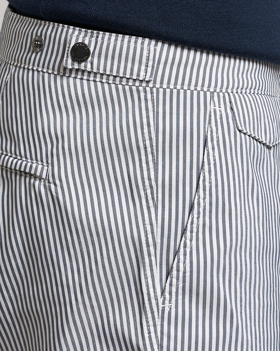 Herre | Badeshorts | Sunspel | Striped Tailored Swimshorts Navy/White