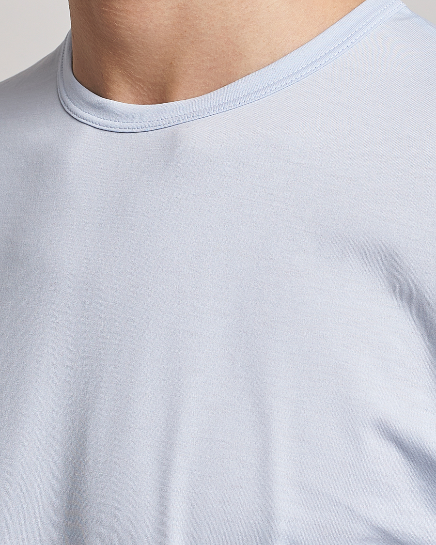 Herre | T-Shirts | Sunspel | Crew Neck Cotton Tee Pastel Blue