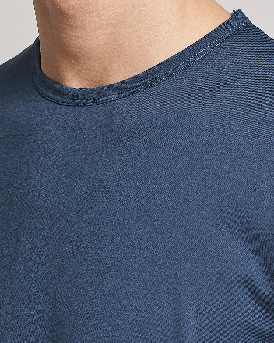 Herre | T-Shirts | Sunspel | Crew Neck Cotton Tee Shale Blue
