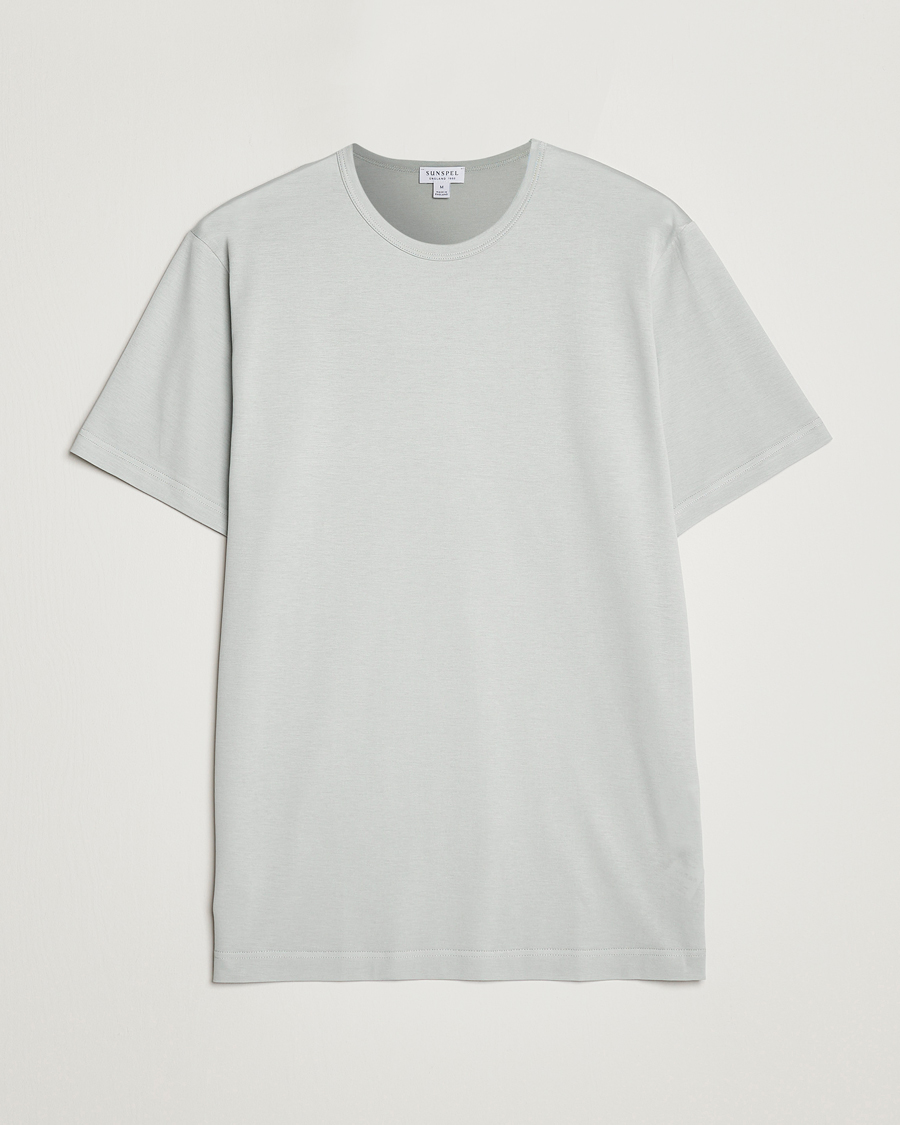 Herre | T-Shirts | Sunspel | Crew Neck Cotton Tee Laurel