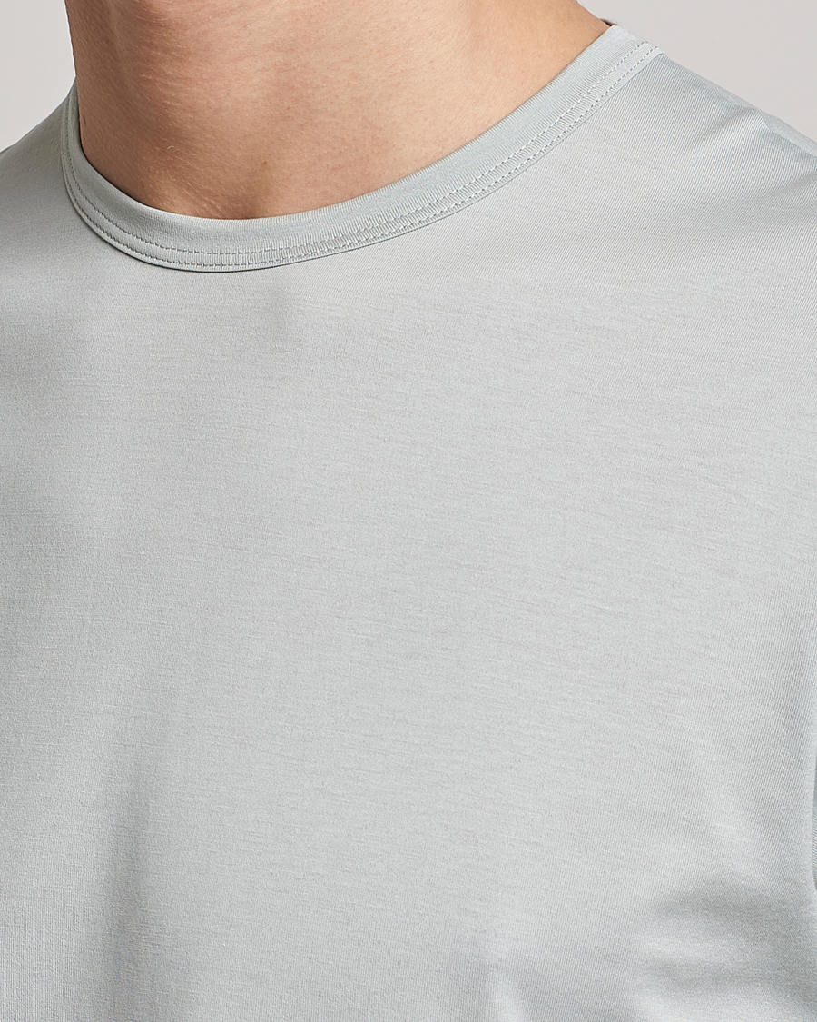 Herre | T-Shirts | Sunspel | Crew Neck Cotton Tee Laurel