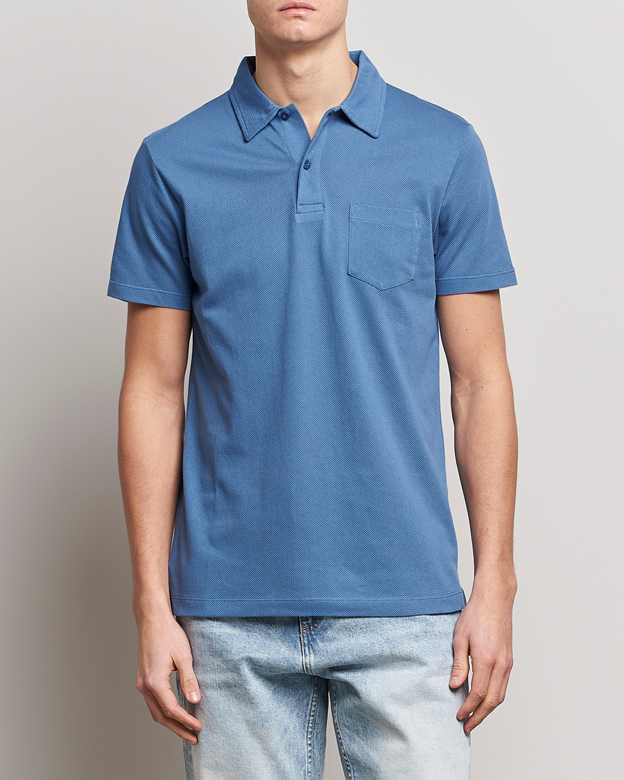 Herre | Pikéer | Sunspel | Riviera Polo Shirt Blue Stone