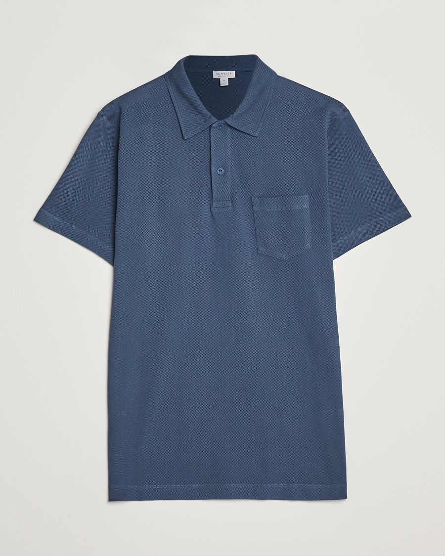 Herre | Pikéer | Sunspel | Riviera Polo Shirt Shale Blue