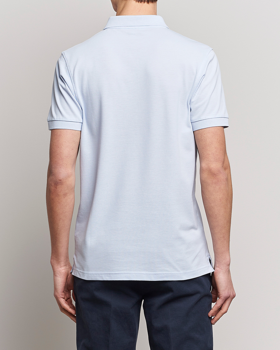 Herre | Pikéer | Sunspel | Short Sleeve Pique Polo Pastel Blue