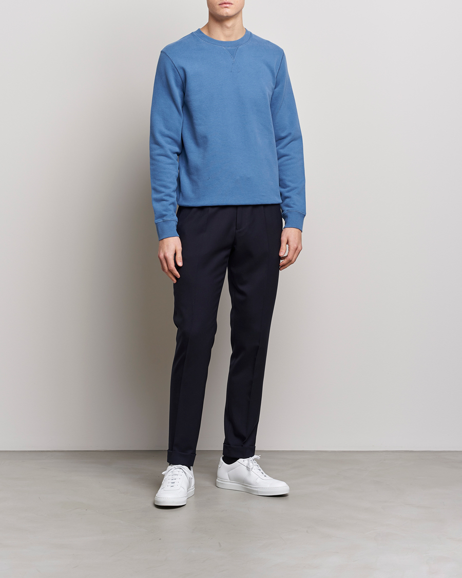 Herre | Gensere | Sunspel | Loopback Sweatshirt Blue Stone