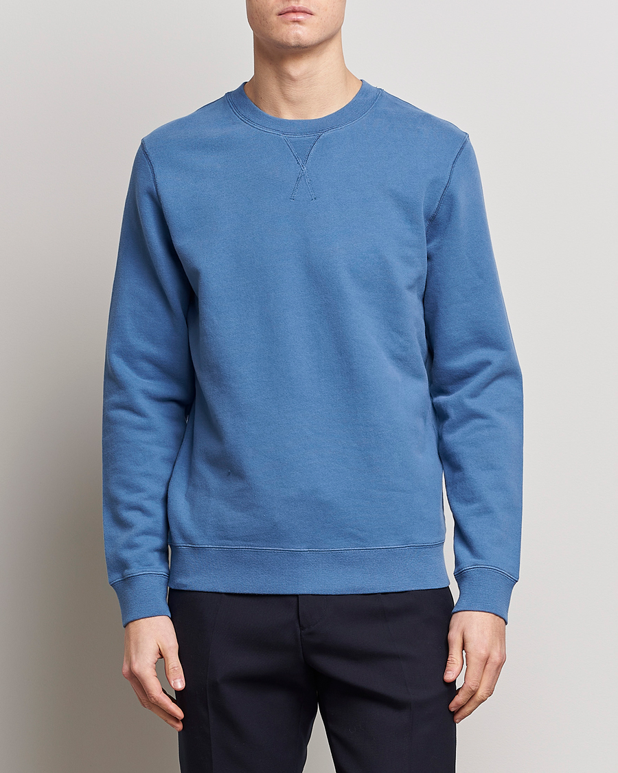 Herre |  | Sunspel | Loopback Sweatshirt Blue Stone