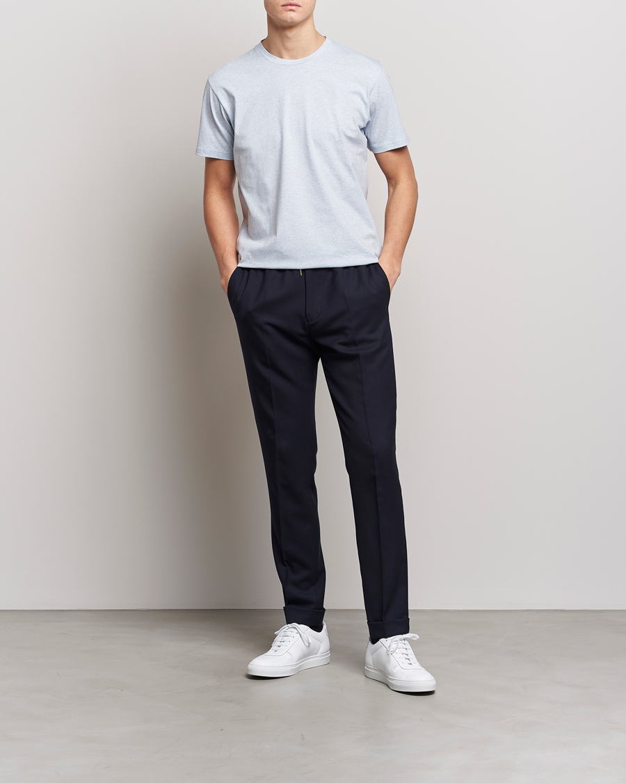 Herre | T-Shirts | Sunspel | Riviera Organic Tee Pastel Blue Melange