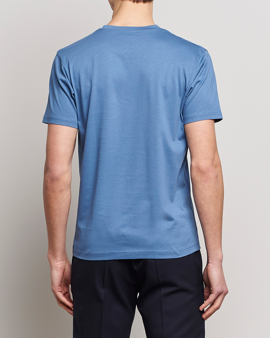 Herre | T-Shirts | Sunspel | Riviera Organic Tee Blue Stone
