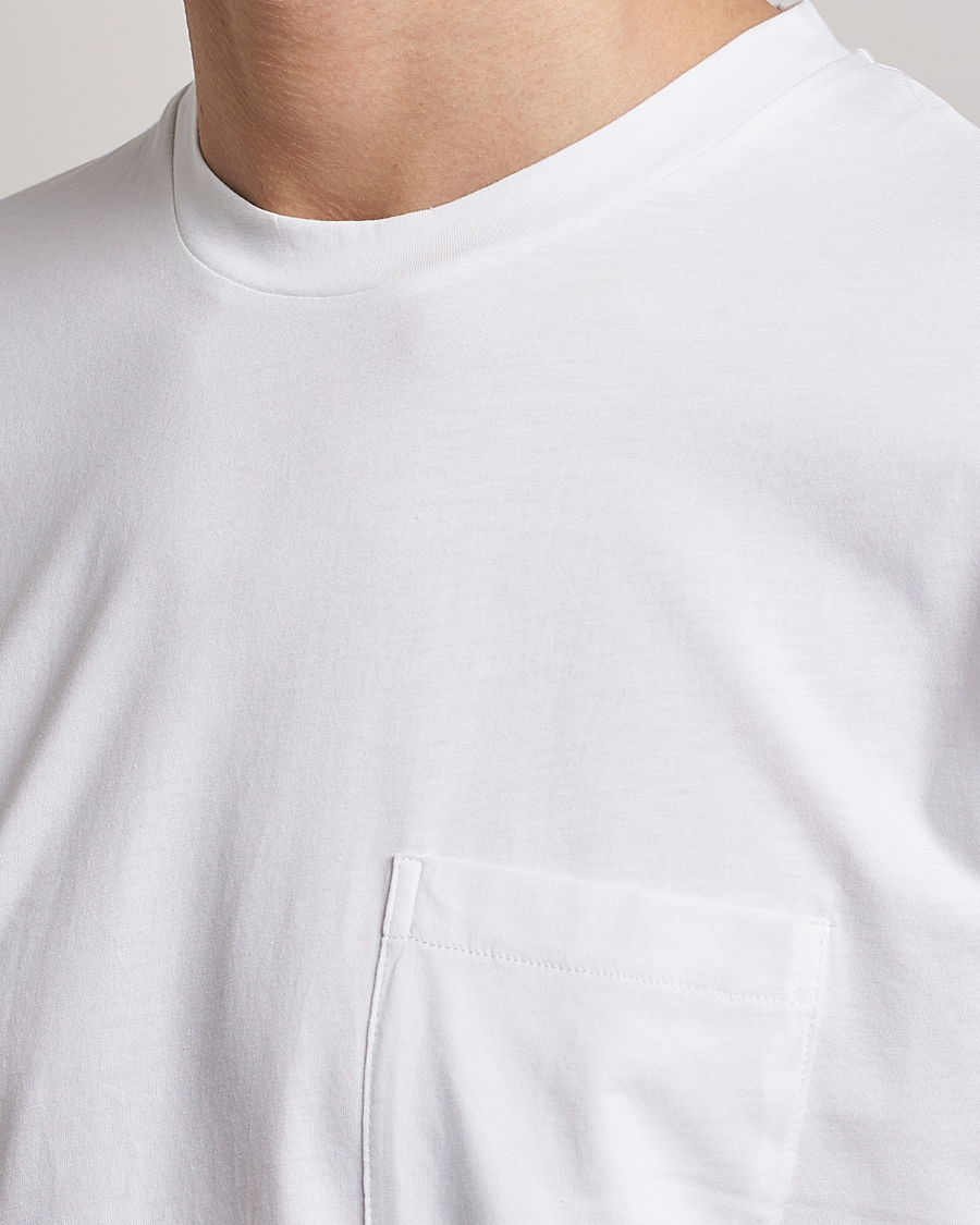 Herre | T-Shirts | Sunspel | Riviera Pocket Crew Neck T-Shirt White