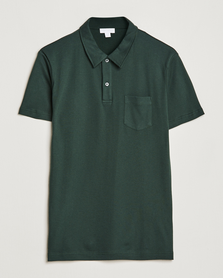 Herre | Pikéer | Sunspel | Sea Island Jersey Riviera Polo Seaweed